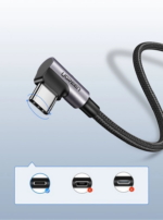 UGREEN US284 Right Angle USB-A to USB-C Cable 3m (Space Gray)-70255 - Image 4