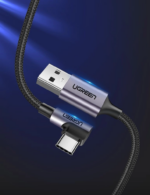 UGREEN US284 Right Angle USB-A to USB-C Cable 3m (Space Gray)-70255 - Image 5