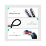 UGREEN AV144 USB Type C Male to 3.5mm 2 Female Audio Cable Space Gray 25cm-30732 - Image 3