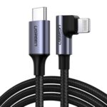 Ugreen Us305 Usb-C To Lightning Angled Cable Aluminum Shell Braided 1M-60763 Ugreen Us305 Usb-C To Lightning Angled Cable Aluminum Shell Braided 1M-60763
