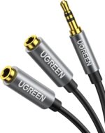 Ugreen AV123 3.5Mm Aux Stereo Audio Splitter Cable With Braid 20Cm (Black)-10532