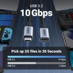 Ugreen US372 Usb-C Male To Usb-C Female Gen2 Alu Case Braided Extension Cable 1M (Space Gray)-30205 - Image 4