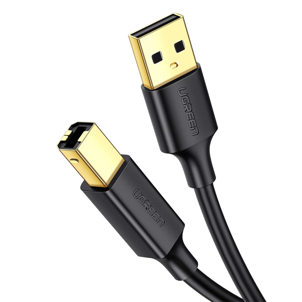 515CZM0tieL._SL1000_ Ugreen US135 USB 2.0 AM to BM Print Cable 2m (Black)-20847