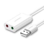 Ugreen US205 Usb 2.0 External Sound Adapter (White)-30143