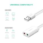 Ugreen US205 Usb 2.0 External Sound Adapter (White)-30143 - Image 2