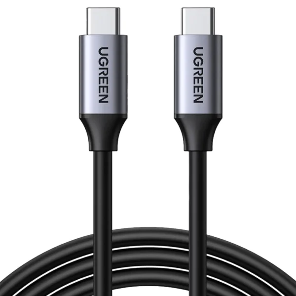 Ugreen US161 USB 3.1 Type C Male to Type C Male Cable Nickel Plating Aluminum Shell 1.5m Gray-50751