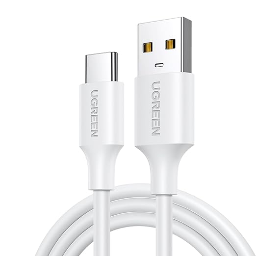 UGREEN US287 USB-A 2.0 to USB-C Cable Nickel Plating 1m (White)-60121