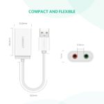 Ugreen US205 Usb 2.0 External Sound Adapter (White)-30143 - Image 3