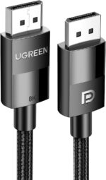 Ugreen DP114 Dp 1.4 Male To Male Plastic Case Braided Cable 2M-80392 - Image 3
