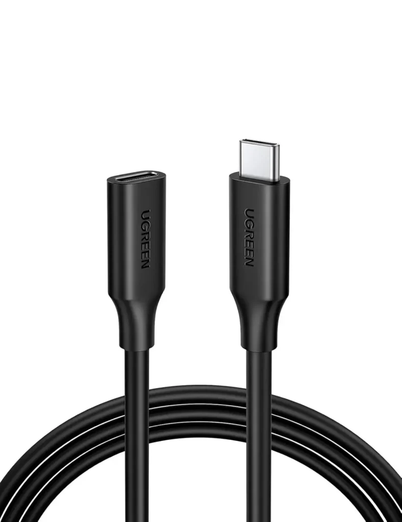 Ugreen US353 USB-C/M to USB-C/F Gen2 5A Extension Cable 1m (Black)-10387