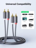 Ugreen AV104 2RCA Male to 2RCA Male Cable 1m (Black)-30747 - Image 6