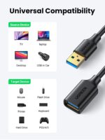 UGREEN US210 USB 3.0 AM to BM Print Cable 2m (Black)-10372 - Image 5