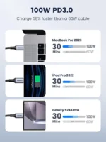 Ugreen US316 Usb-C Cable Aluminum Case With Braided 2M (Black)-70429 - Image 4