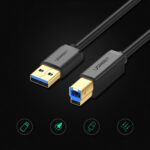 UGREEN US210 USB 3.0 AM to BM Print Cable 1m (Black)-30753 - Image 3
