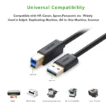 UGREEN US210 USB 3.0 AM to BM Print Cable 2m (Black)-10372 - Image 4