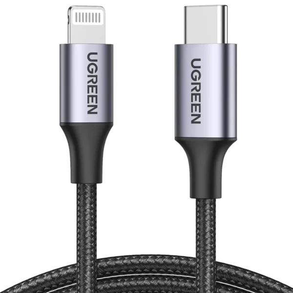 Ugreen US304 Usb-C To Lightning M/M Cable Aluminum Shell Braided 1M (Black)-60759