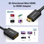 Ugreen Mini HDMI Male to HDMI Female Adapter Cable 22cm Black-20137 - Image 2