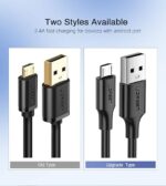 UGREEN US289 USB-A to Micro USB Cable 2A Max Black 2m-60138 - Image 6