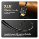 Ugreen HD107 HDMI 4K Cable Male to Female Black 1m-10141 - Image 2