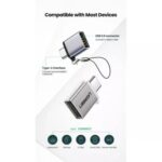 Ugreen US270 Type C to USB 3.0 A Adapter Cable with Lanyard Space Gray-50283 - Image 4