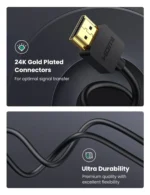 Ugreen HD127 Micro HDMI to HDMI 4K Cable Male to Male Black 1.5m-30102 - Image 4