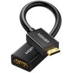 Ugreen Mini HDMI Male to HDMI Female Adapter Cable 22cm Black-20137 - Image 3