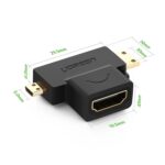Ugreen HD129 HDMI Female to Micro HDMI plus Mini HDMI Male 4K Adapter-20144 - Image 3
