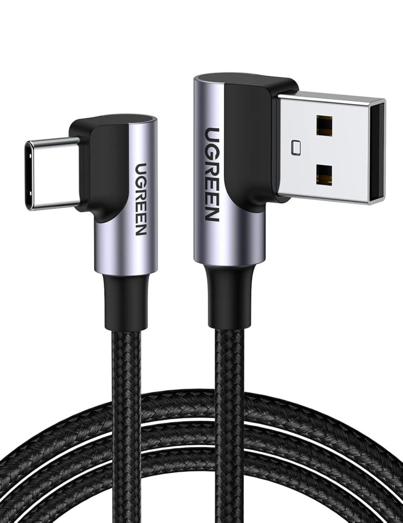 UGREEN US284 Right Angle USB-A to USB-C Cable 3m (Space Gray)-70255