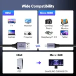 Ugreen HD164 Micro HDMI to HDMI 8K Cable 1m-15516 - Image 7