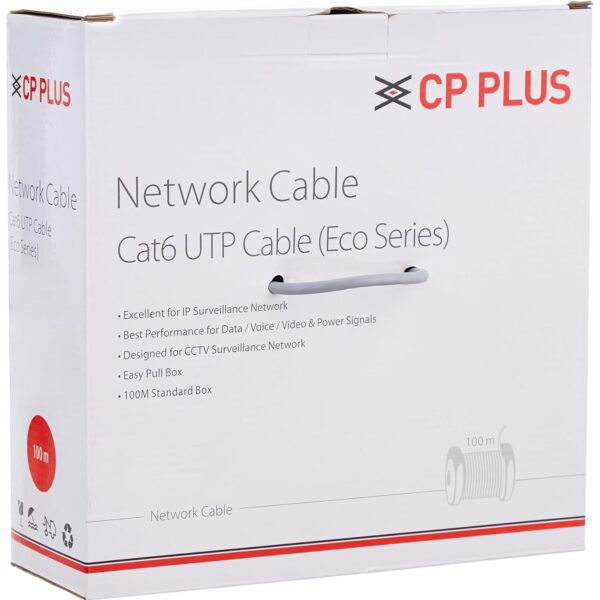 CP PLUS CAT6 ECO UTP Networking Cable 100M Roll (CP-EUT-6TSRH-100)