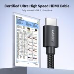 Ugreen HD140 Hdmi 8K Cable Male To Male Aluminum Alloy Shell Braided Black 2M-80403 - Image 5
