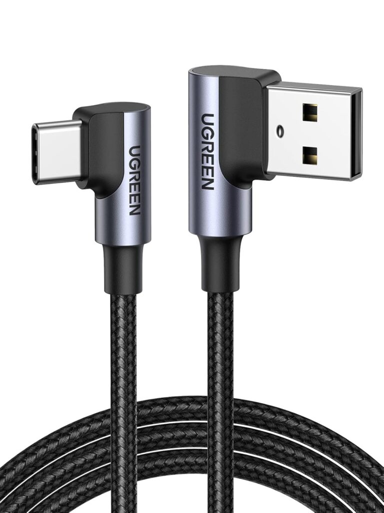 Ugreen US176 USB-A to USB-C 90 Degree Fast Charging Cable Space Gray 0.5m-20855