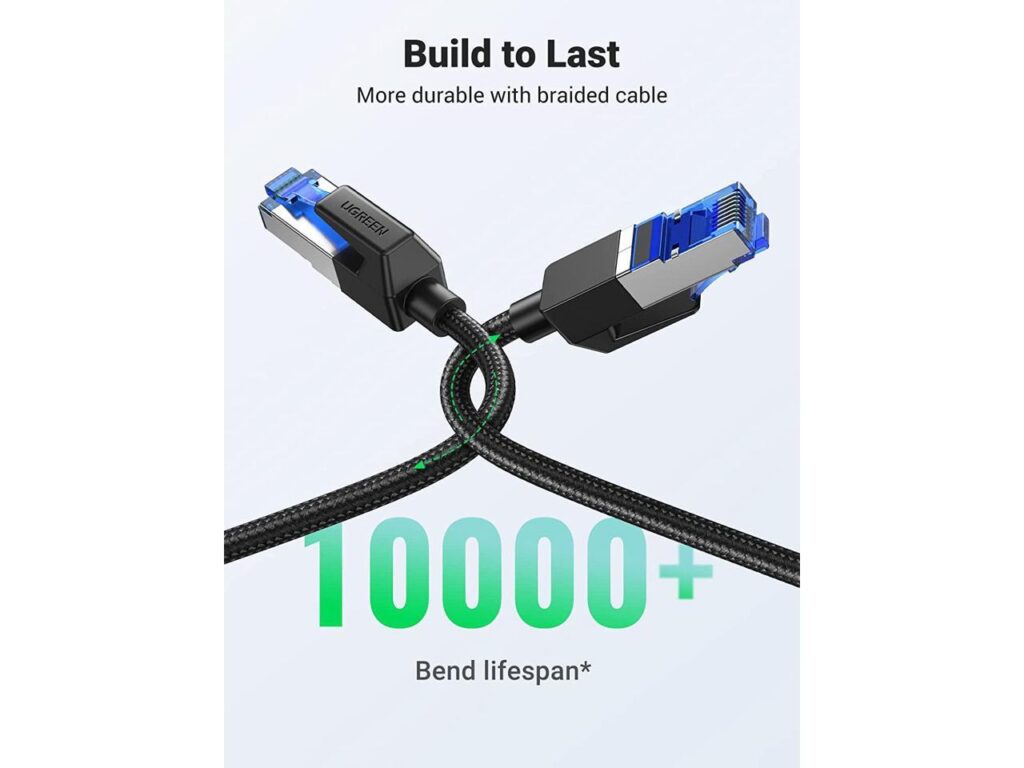 Ugreen NW153 Cat8 Shielded Round Braided Cable Modular Plugs 3M-80432