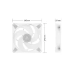 Arctic P14 Pwm Pst Argb Cabinet Fan Single Pack White