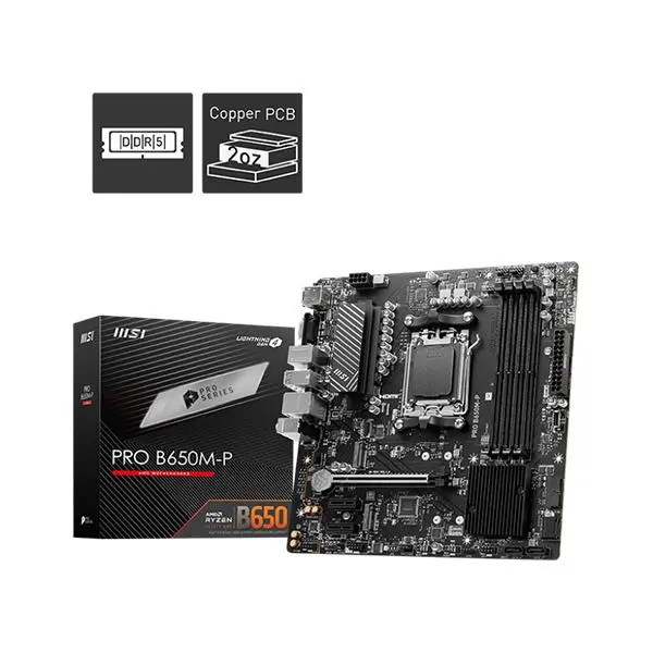 MSI PRO B650M-P DDR5 Micro-ATX AMD Ryzen Motherboard – AM5 Socket
