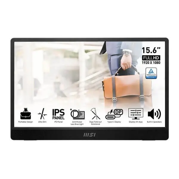 MSI Pro MP161 E2 16” Portable Monitor – Slim & Lightweight Display