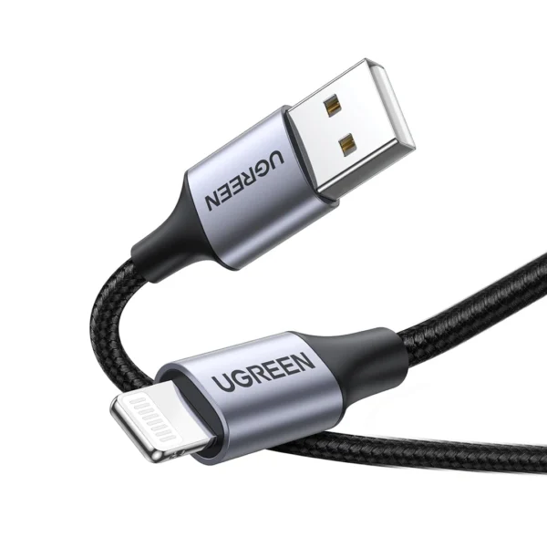 Ugreen US199 USB-A to Lightning Cable 2.4A Max Black 2m-60158