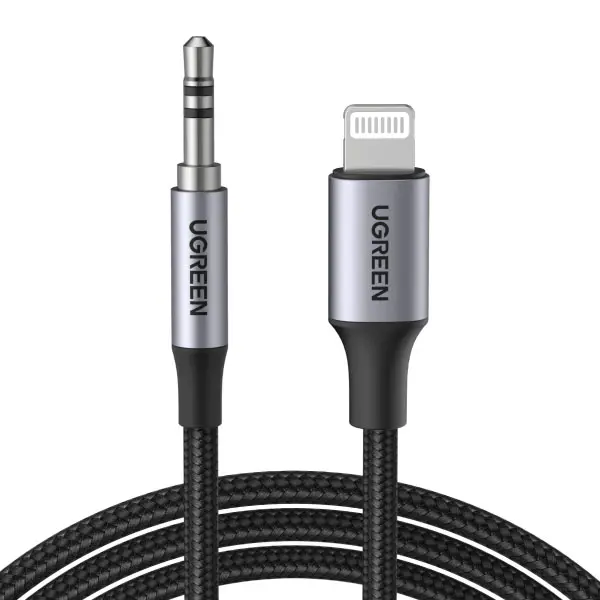Ugreen US315 Lightning To 3.5Mm Aux Cable Aluminum Shell With Braided 1M (Black)-70509