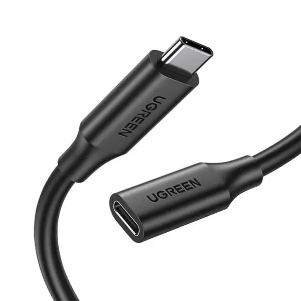 Ugreen US353 USB-C/M to USB-C/F Gen2 5A Extension Cable 1m (Black)-10387