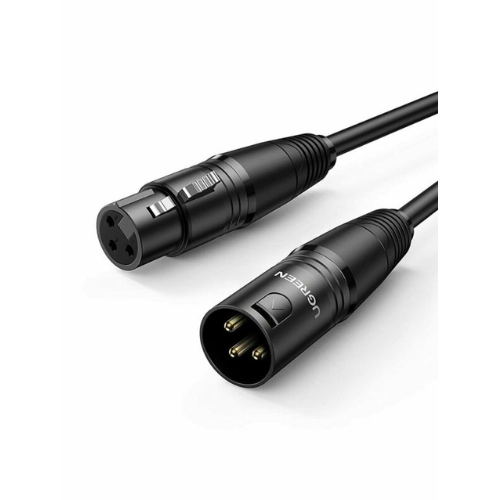 Ugreen AV130 Cannon Male to Female Microphone Extension Audio Cable 2m (Black)-20710
