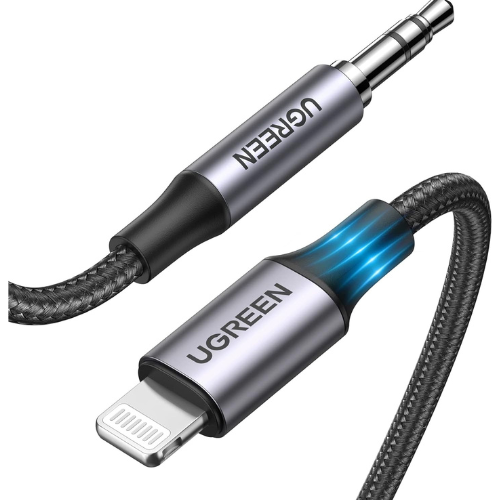 Ugreen US315 Lightning To 3.5Mm Aux Cable Aluminum Shell With Braided 1M (Black)-70509