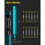 HOTO 24 in 1 Multi Bit Mini Screwdriver Set Magnetic, Manual Precision Screwdriver Set, EDC Pen Screwdriver for Eyeglasses, Electronics, Watches, Phones, Laptops, Cameras(QWLSD004) - Image 3
