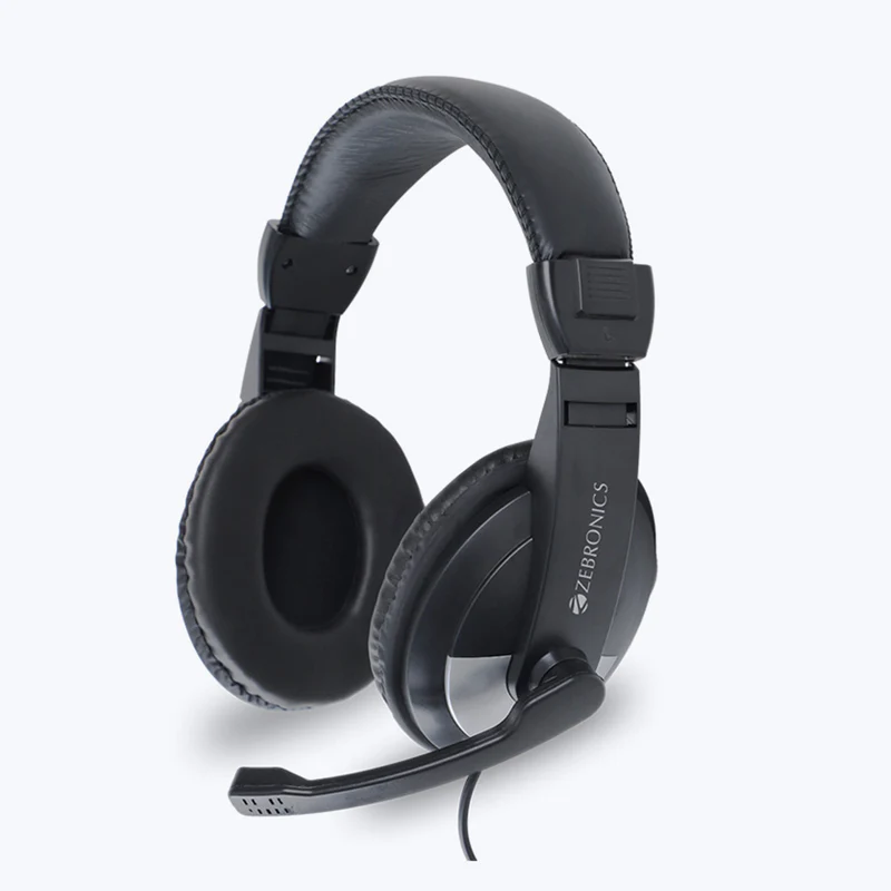 ZEBRONICS Zeb-200HM Wired On-Ear Headphones with Mic – Dual 3.5mm Connectivity