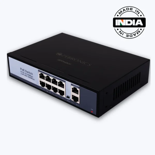 ZEBRONICS 8-Port Ethernet Switch for Stable Connectivity