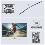 ZEBRONICS AC32FHD 32" Curved Full HD 75Hz Monitor – White Edition - Image 2