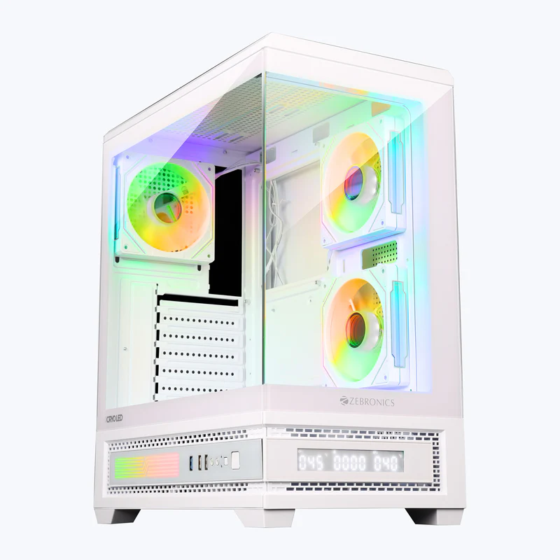 Zebronics ZEB-CRYO LED RGB Gaming Cabinet white