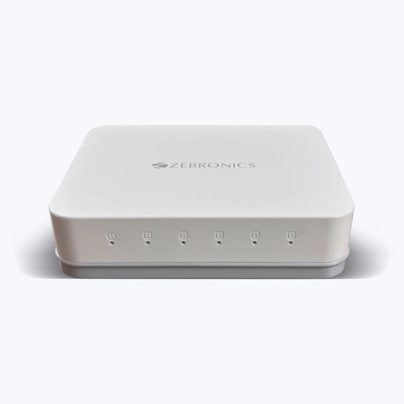 ZEBRONICS 5-Port Gigabit LAN Hub for Stable Internet