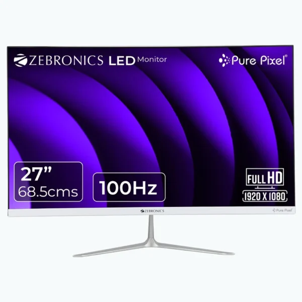 ZEBRONICS ZEB-SA127FHD 27" Full HD 100Hz White LED Monitor – HDMI Suppor