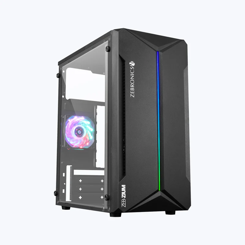 ZEB-ZIUM Mini Tower Gaming Cabinet | Tempered Glass PC Case black