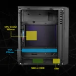 ZEB-ZIUM Mini Tower Gaming Cabinet | Tempered Glass PC Case - Image 2